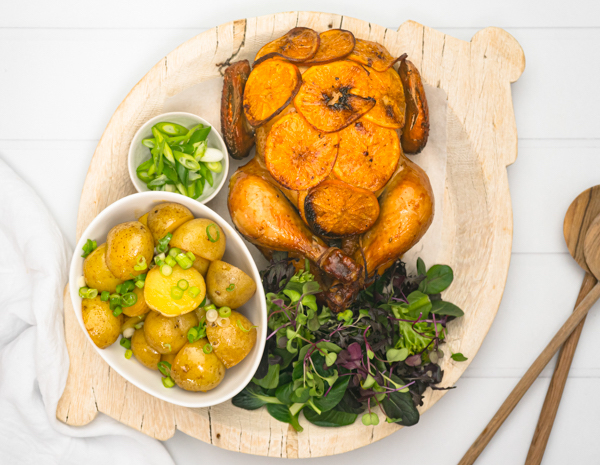 Orange And Soy Roast Chicken With Soy Potatoes