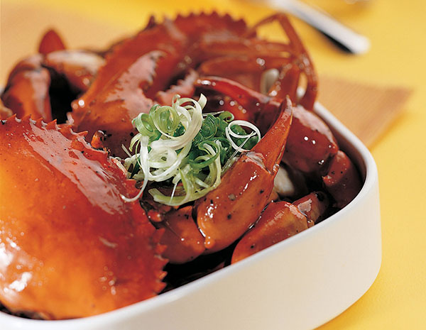 Stir-Fried Crabs with Black Pepper Sauce