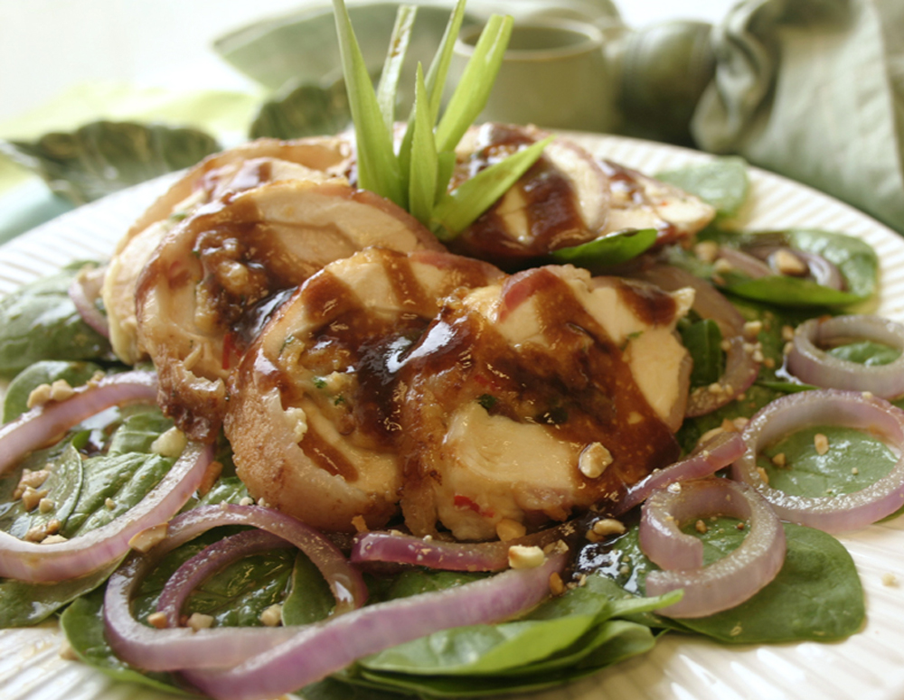 Recipe Chicken Bacon Wrap with Spinach Salad