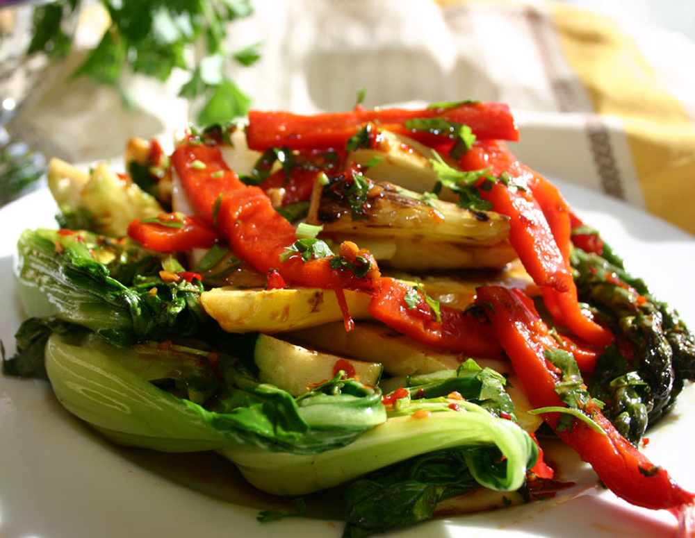 Recipe Grilled Vegetables with Premium Soy Sauce and Herbs