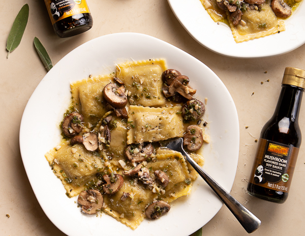 Recipe Mushroom Ravioli with Sage Butter & Wine Sauce