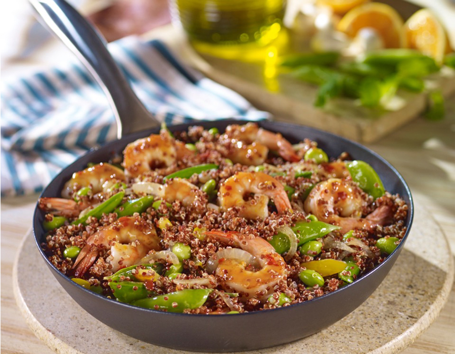 Recipe Quinoa Stir-Fry with Shrimp and Vegetables with Oyster Sauce
