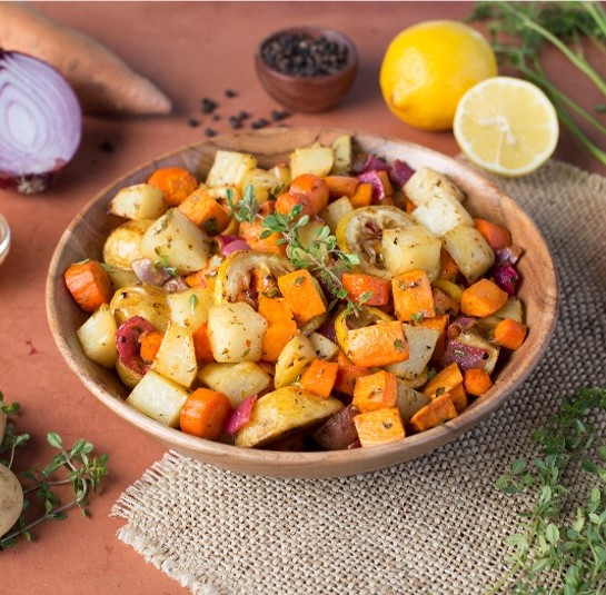 Roasted Root Vegetables with Lemon Pepper Sauce S