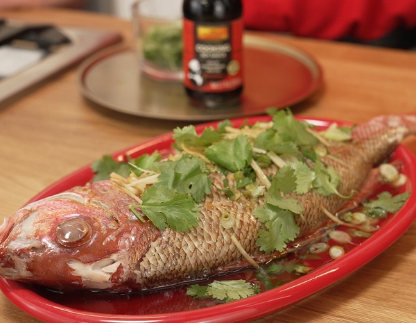 Recipe Steamed Snapper with Hot Ginger Scallion Oil
