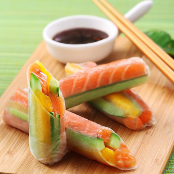 Recipe Vietnamese Salmon-and-Mango Srping Rolls S