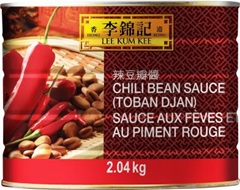 Sauce aux fèves et au piment rouge,  2.04 kg, boîte de conserve